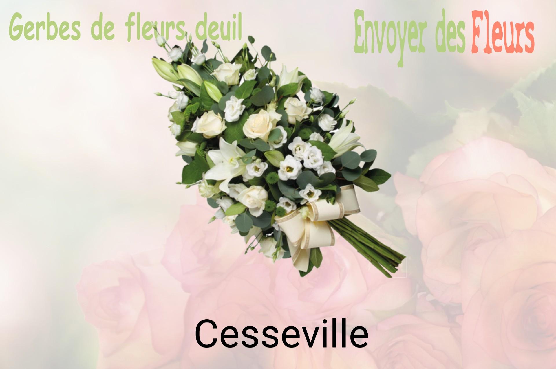 Gerbe de fleurs de deuil livrée à Cesseville